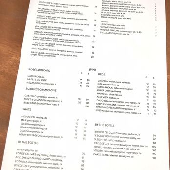 Apron - Drink menu - Southern Near Me - Atlanta, Georgia Apron - Drink menu - Southern Near Me - Atlanta, Georgia