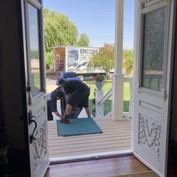 They used a blanket to protect my stairs! Sure wish my regular furniture movers would have thought have that! They used a blanket to protect my stairs! Sure wish my regular furniture movers would have thought have that!