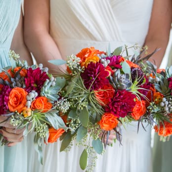 Marion Moss Floral Design - Bride's and bridesmaids' bouquets, which matched the bridesmaid dresses beautifully. - Florists Near Me Marion Moss Floral Design - Bride's and bridesmaids' bouquets, which matched the bridesmaid dresses beautifully. - Florists Near Me
