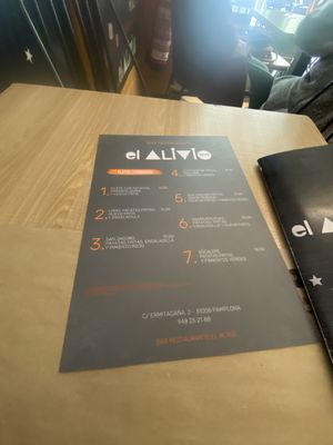 Menu photo 2 El Alivio Bar Pamplona, NA