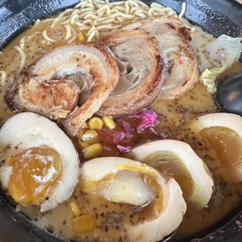 Rockin' Ramen - Black garlic ramen with extra ajitama egg - Ramen Near Me - Temple, Texas Rockin' Ramen - Black garlic ramen with extra ajitama egg - Ramen Near Me - Temple, Texas