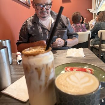Bandoleros Cafe - Café de la olla latte and iced bandit coffee. Sooooo good!!! - Mexican Near Me - Cypress, California Bandoleros Cafe - Café de la olla latte and iced bandit coffee. Sooooo good!!! - Mexican Near Me - Cypress, California