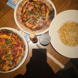 Sicilian, original BBQ chicken, fettuccine Sicilian, original BBQ chicken, fettuccine