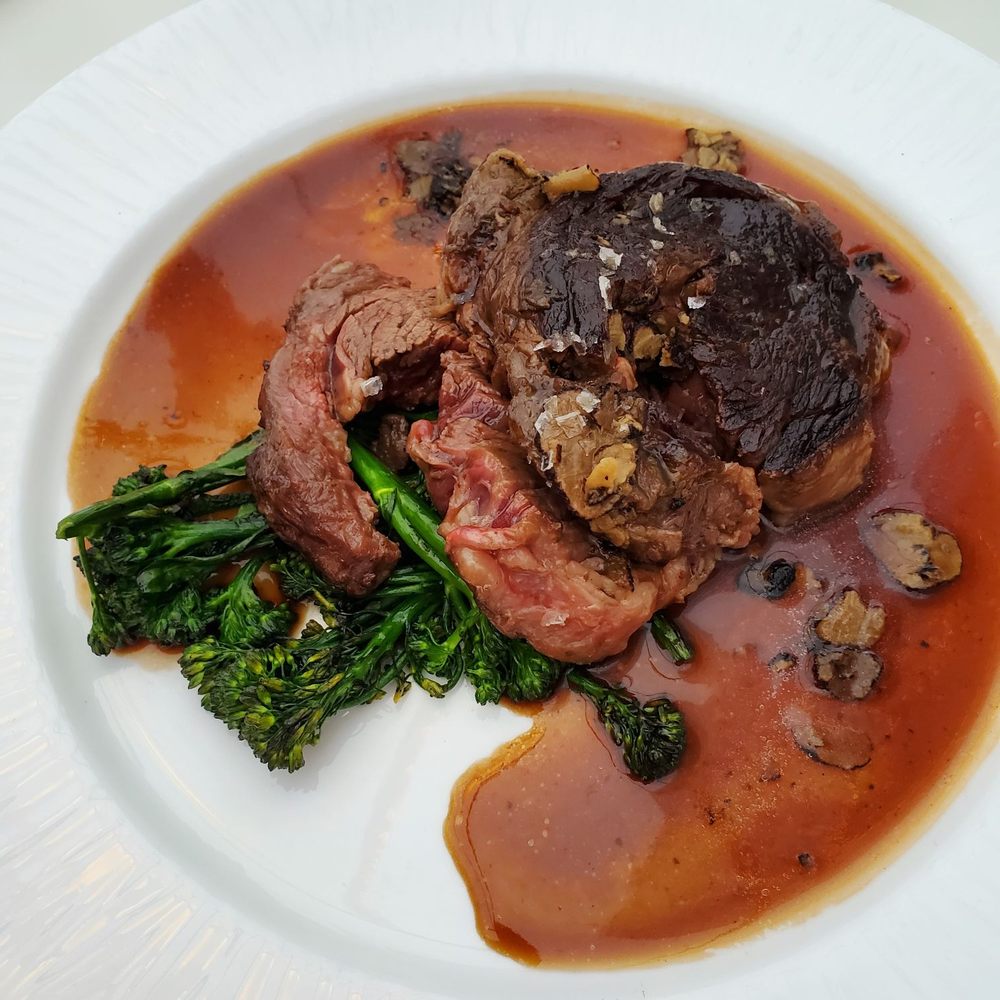 Margaux - Ribeye with truffles and broccolini - French Near Me - Grand Rapids, Michigan