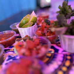 Rosa's Cafe & Tortilla Factory - Salsas, limes and cilantro