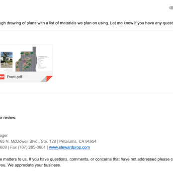 Steward Property Services - Initial email with the proposal for our front yard. - Property Management Near Me - Petaluma, California Steward Property Services - Initial email with the proposal for our front yard. - Property Management Near Me - Petaluma, California