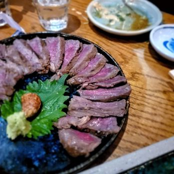 Izakaya Fuku - Garlic Soy Skirt Steak. Pretty solid - Japanese Near Me - Jackson Heights, New York Izakaya Fuku - Garlic Soy Skirt Steak. Pretty solid - Japanese Near Me - Jackson Heights, New York