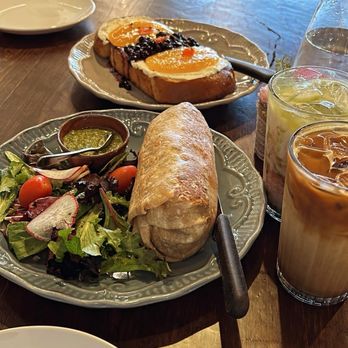 Namu Kitchen - Food: Jam & ricotta toast and jang-jorim burrito Drinks: hojicha cafe latte and strawberry matcha latte - Breakfast & Brunch Near Me - West Covina, California Namu Kitchen - Food: Jam & ricotta toast and jang-jorim burrito Drinks: hojicha cafe latte and strawberry matcha latte - Breakfast & Brunch Near Me - West Covina, California