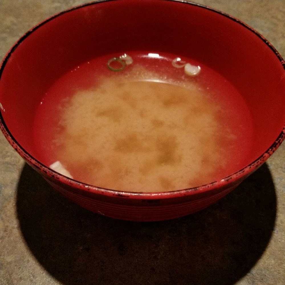 The miso soup. Quite good. The miso soup. Quite good.