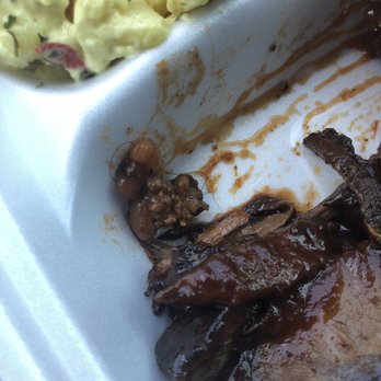 Mr Pig's Smokehouse - Brisket with a side of hair. - Barbeque Near Me - Atlanta, Georgia