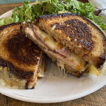 Olsen & Company - Melted gruyere with ham and peach and tomato jam. - Cafes Near Me - Saugerties, New York