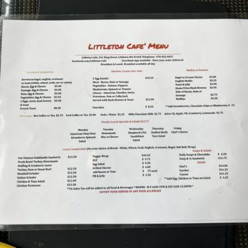 Andrea's Littleton Cafe - Not a huge breakfast selection, but good enough for me - Coffee & Tea Near Me - Littleton, Massachusetts