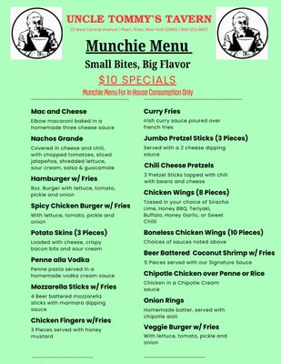 Menu photo 1 Uncle Tommy’s Tavern Pearl River, NY Menu photo 1 Uncle Tommy’s Tavern Pearl River, NY