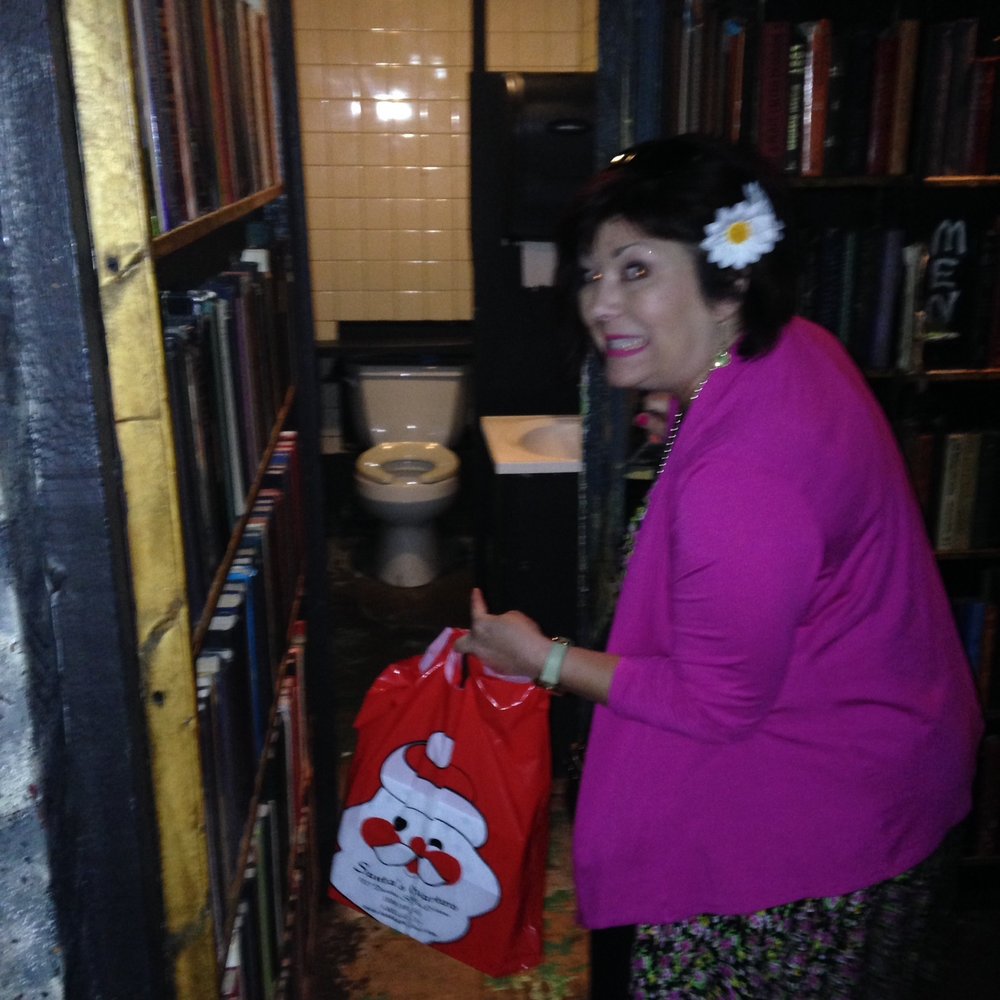Toulouse Dive Bar - Fake book wall opens up to the bathroom. Thought it was cool and cute. - Dive Bars Near Me - New Orleans, Louisiana Toulouse Dive Bar - Fake book wall opens up to the bathroom. Thought it was cool and cute. - Dive Bars Near Me - New Orleans, Louisiana