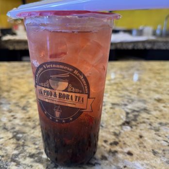 AK Pho - Strawberry Fruit Tea with Boba - Vietnamese Near Me - Ocala, Florida AK Pho - Strawberry Fruit Tea with Boba - Vietnamese Near Me - Ocala, Florida