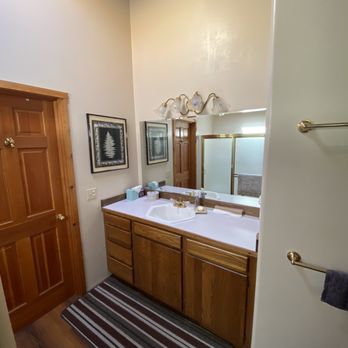 Mitchell Construction - BEFORE - guest bath vanity - General Contractors Near Me