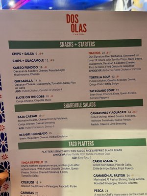 Menu photo 4 Dos Olas Cantina Park City, UT