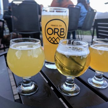 Outer Range Brewing - A flight of beers and a pint - Breweries Near Me - Frisco, Colorado Outer Range Brewing - A flight of beers and a pint - Breweries Near Me - Frisco, Colorado