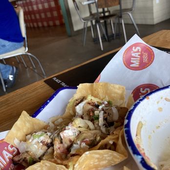 Mia's Table - This is what is left of the chicken tortilla soup and taco salad. Other diner thought it was good! - American Near Me - Shenandoah, Texas