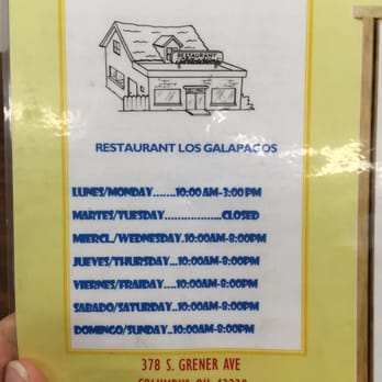 Los Galapagos - Hours (as of 9/20/2015)! - Latin American Near Me - Columbus, Ohio