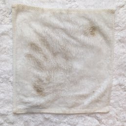 Dirty facecloth after I used to wipe across the hotel floor Dirty facecloth after I used to wipe across the hotel floor
