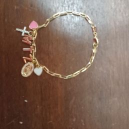 Charm bracelet with personalized initials for niece, 12 years old
