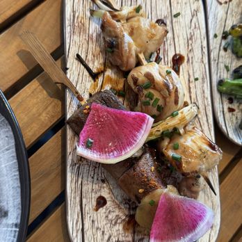 Sekoya - Beef tongue skewer (AH, $11), chicken thigh skewer (AH, $8) - Cocktail Bars Near Me - Palo Alto, California Sekoya - Beef tongue skewer (AH, $11), chicken thigh skewer (AH, $8) - Cocktail Bars Near Me - Palo Alto, California