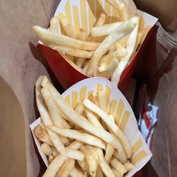 McDonald's - Fries. Hit or miss here. Order "salt-less" if you want fresh fries am told.