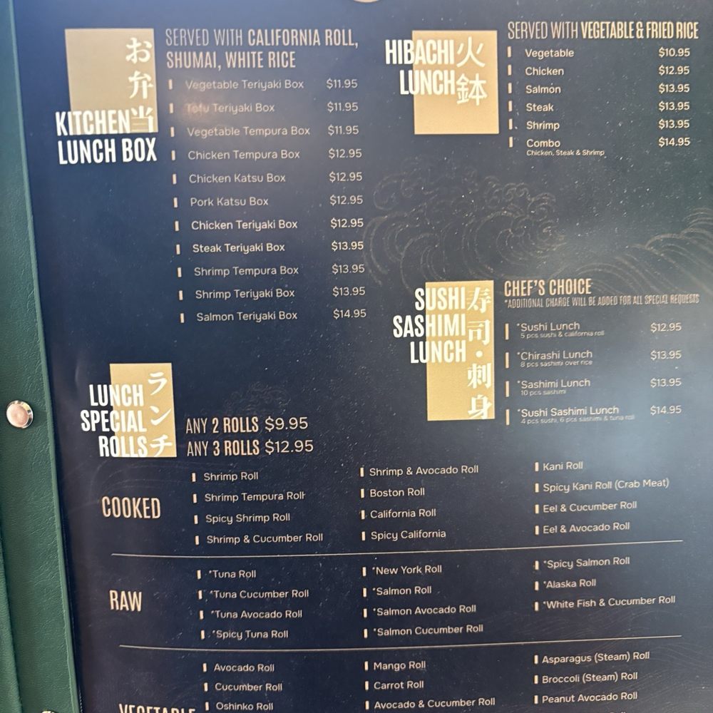 Lunch menu