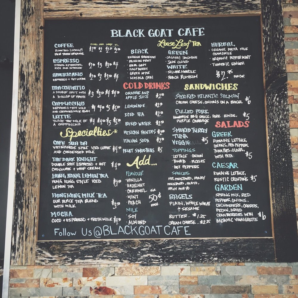 Black Goat Cafe - Menu - Cafes Near Me - Toronto, Ontario Black Goat Cafe - Menu - Cafes Near Me - Toronto, Ontario