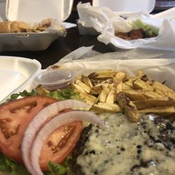 Third Rail Bar & Restaurant - Boxcar Bleu cheeseburger