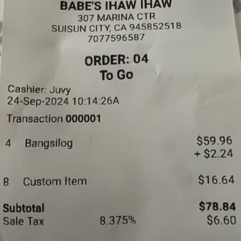 Babe's Ihaw Ihaw - Just to give you an idea, we added additional two pieces of longaniza to our Bangsilogs. Came out to $21.00 a plate - Filipino Near Me - Suisun City, California Babe's Ihaw Ihaw - Just to give you an idea, we added additional two pieces of longaniza to our Bangsilogs. Came out to $21.00 a plate - Filipino Near Me - Suisun City, California