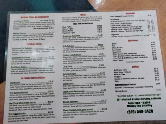Menu photo 4 Taqueria La Familia Berkeley, CA Menu photo 4 Taqueria La Familia Berkeley, CA