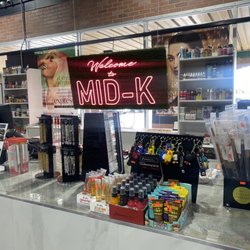 Mid-K Beauty Supply - Check out counter and sign.