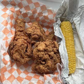 Suthern Cluck Chicken and Waffle - corn on the cob - Soul Food Near Me - Buford, Georgia Suthern Cluck Chicken and Waffle - corn on the cob - Soul Food Near Me - Buford, Georgia