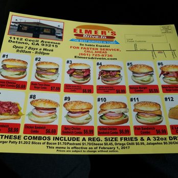 Elmer's Drive-In - The New 2017 Menu - Fast Food Near Me - Delano, California Elmer's Drive-In - The New 2017 Menu - Fast Food Near Me - Delano, California
