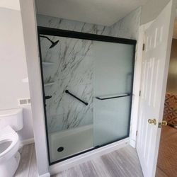 Re-Bath - Italia Marble Walk-in Shower with bypass door
