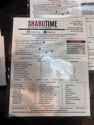 Menu photo 3 Shabu Time San Jose, CA Menu photo 3 Shabu Time San Jose, CA