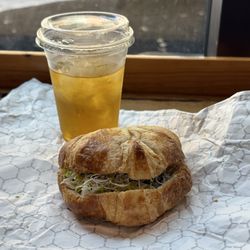 Chicken Salad Sandwich made on a fresh croissant