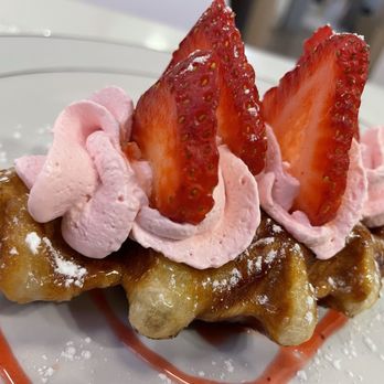 One Bite Cafe - Strawberry croffle - Desserts Near Me - Seattle, Washington One Bite Cafe - Strawberry croffle - Desserts Near Me - Seattle, Washington