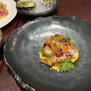One Fish Raw Bar - Scallop with Chinese sausage and oysters - Seafood Near Me - Campbell, California