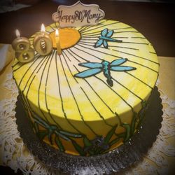 Amazing Cakes - Stained glass dragonfly cake