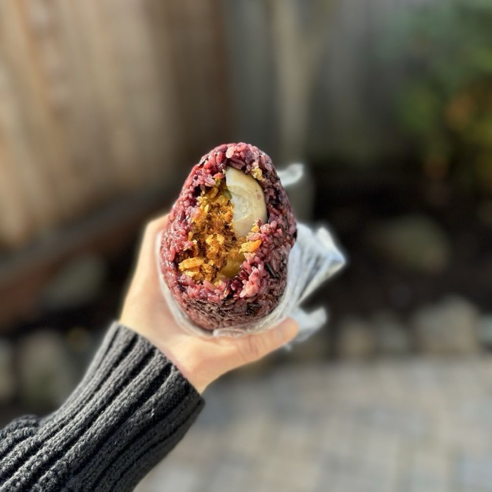 Taiwanese Eats - Purple Sticky Rice Roll with Pork Floss | IG: xstina.eats - Taiwanese Near Me - Redwood City, California