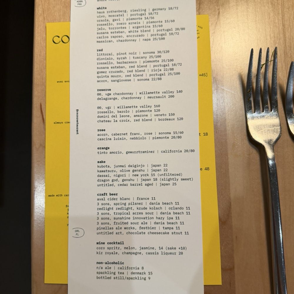 Coro Restaurant - Tapas/Small Plates Near Me - Orlando, Florida Coro Restaurant - Tapas/Small Plates Near Me - Orlando, Florida