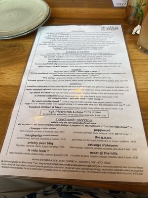 Menu photo 1 The Hills Tucson, AZ Menu photo 1 The Hills Tucson, AZ
