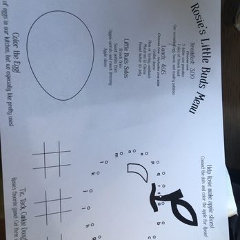 Rosie’s Place - Kids menu - Breakfast & Brunch Near Me - Carmel, Indiana