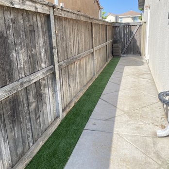 Tuurf - Fence line of backyard - Artificial Turf Near Me
