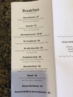 Menu photo 6 Vessel Kitchen Park City, UT