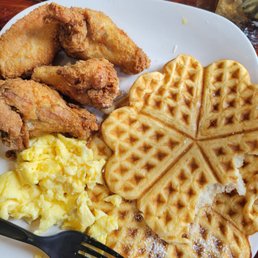 I enjoyed my chicken and waffles.