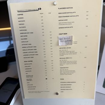 Dento Piano Cafe and Bar - Photo 2: Beverage menu - Cafes Near Me - San Francisco, California